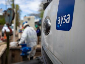 Trabajadores de la empresa AySA.&nbsp;