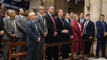 Los representantes del gobierno en la Basílica de Luján.&nbsp;