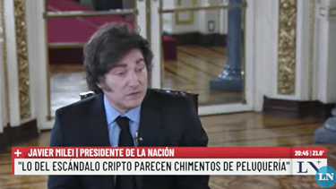 El presidente, Javier Milei, habló con el periodista Luis Majul para La Nación+. (Imagen de video)