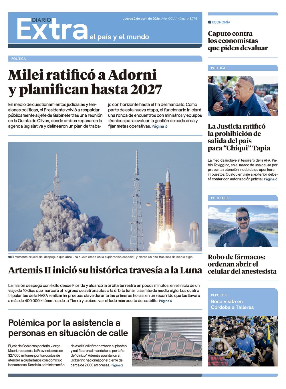 Tapa Diario Extra - 02-04