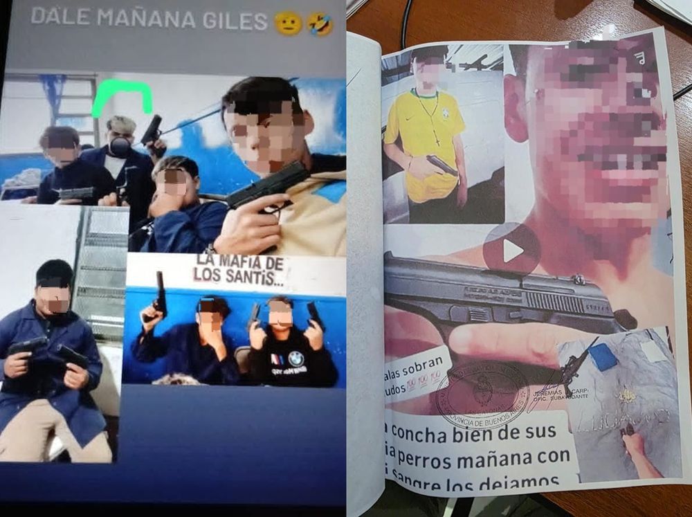 Las imágenes que difundieron los adolescentes de Moreno.