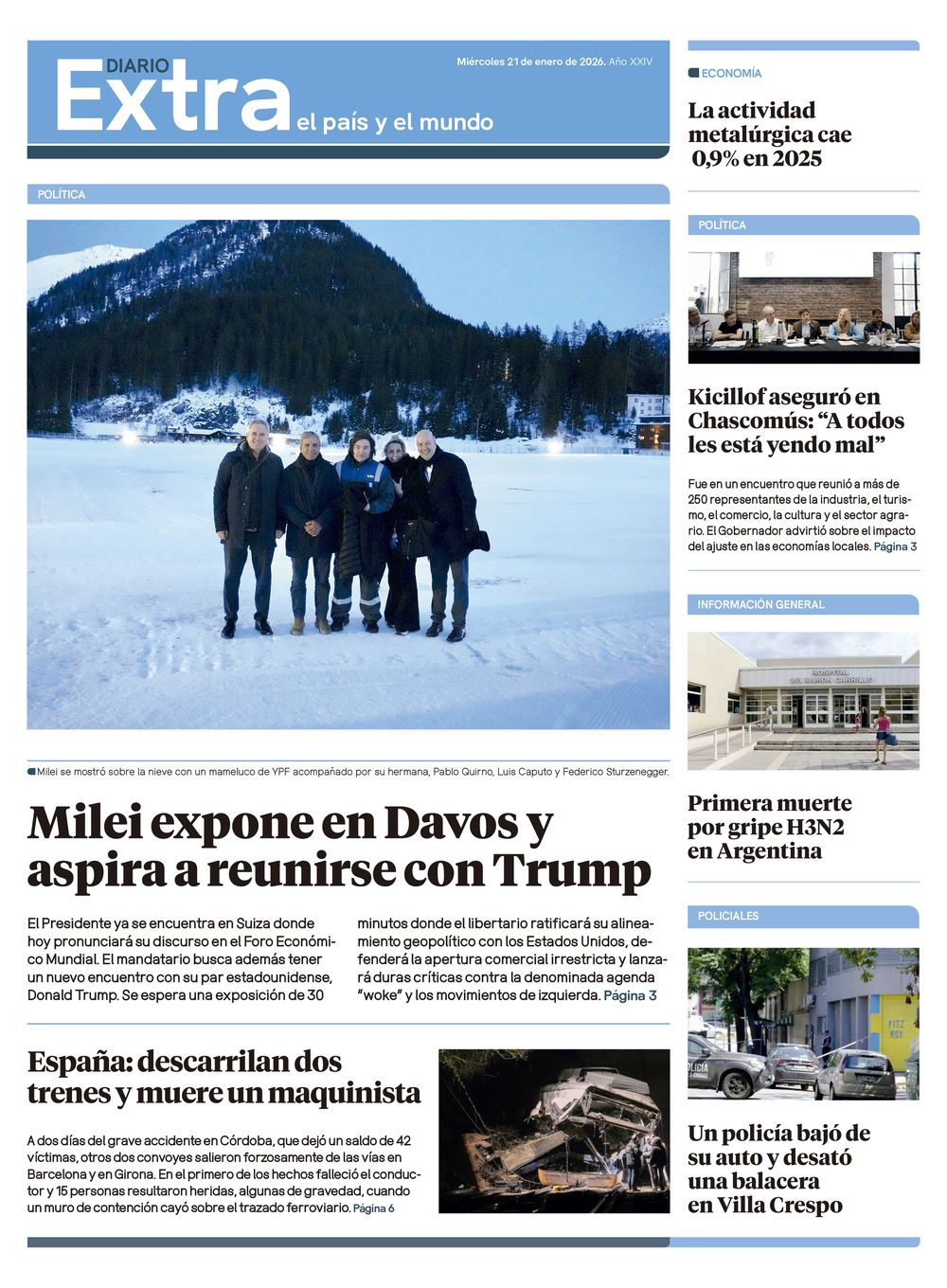 Tapa Diario Extra - 21-01