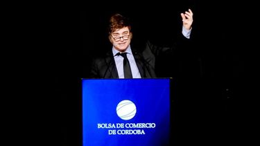 Javier Milei en el acto por el 125º aniversario de la Bolsa de Comercio de Córdoba. 
