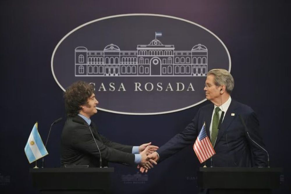 Milei con el secretario Bessent, cuando el funcionario norteamericano estuvo en Argentina.