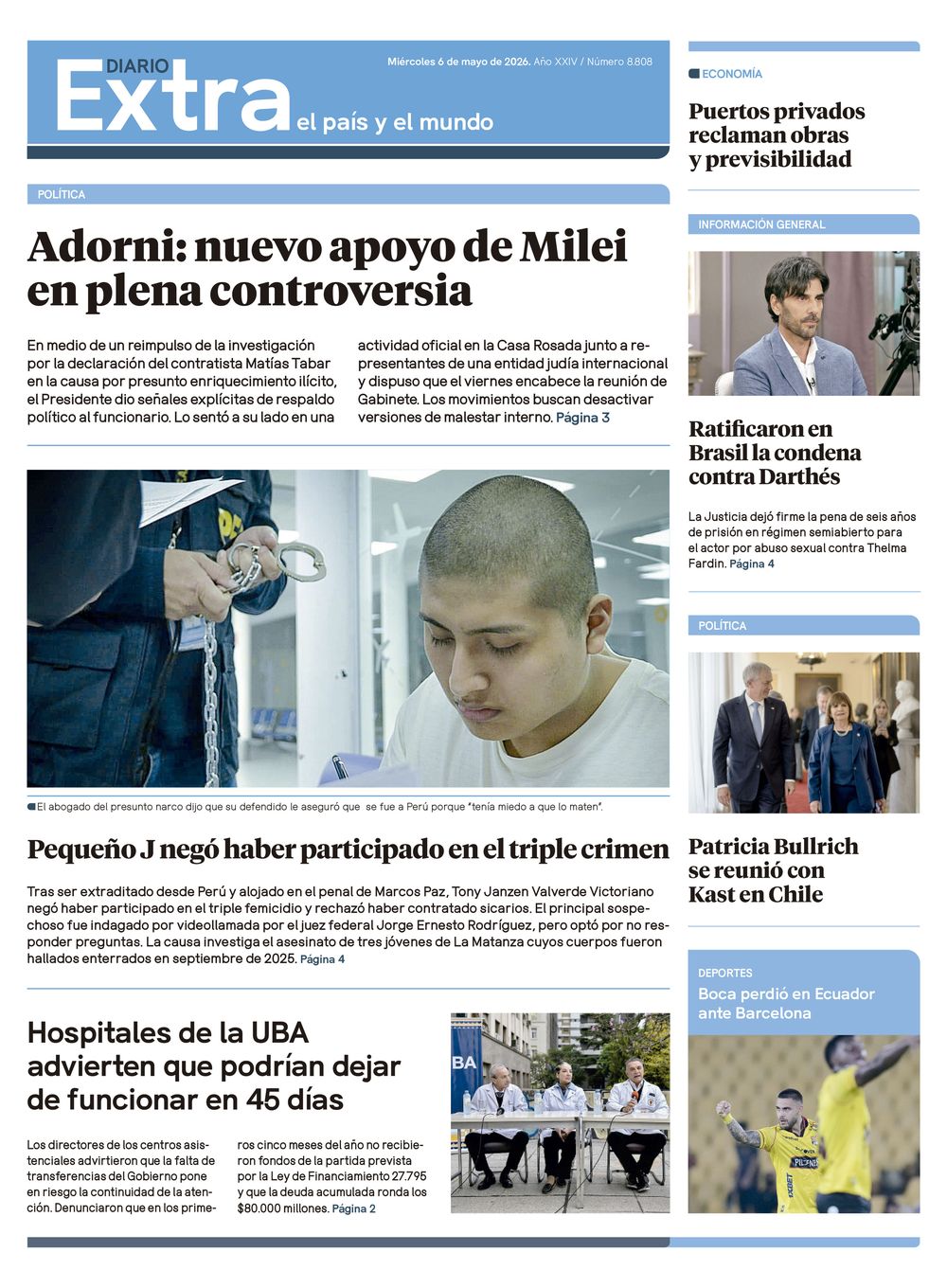 Tapa Diario Extra - 06-05
