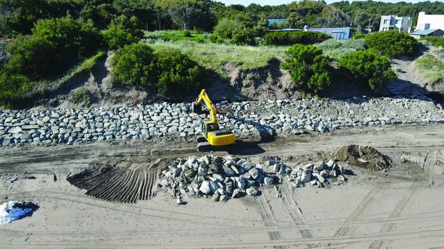 Las obras en la costa de Pehuén-Co, en el partido de Mar Chiquita.