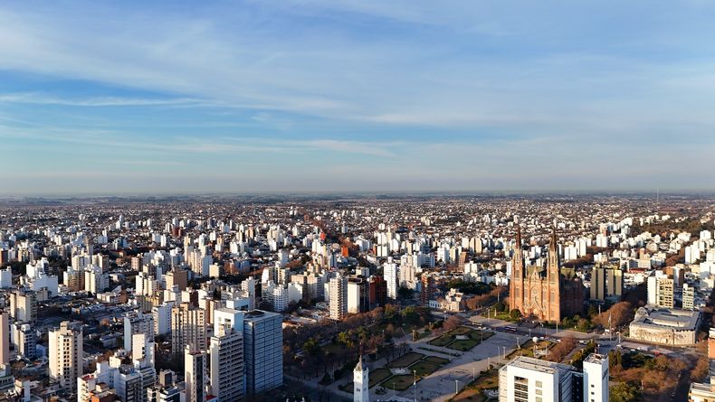 Una vista aérea de La Plata. (Agencia DIB) Una vista aérea de La Plata. (Agencia DIB)