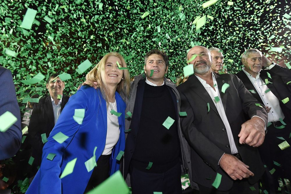 Axel Kicillof, Verónica Magario y el intendente Mario Secco.&nbsp;