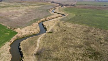 La obra de la represa de regulación del Arroyo Pergamino