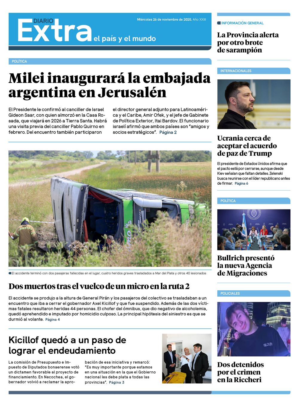 Tapa Diario Extra 26-11