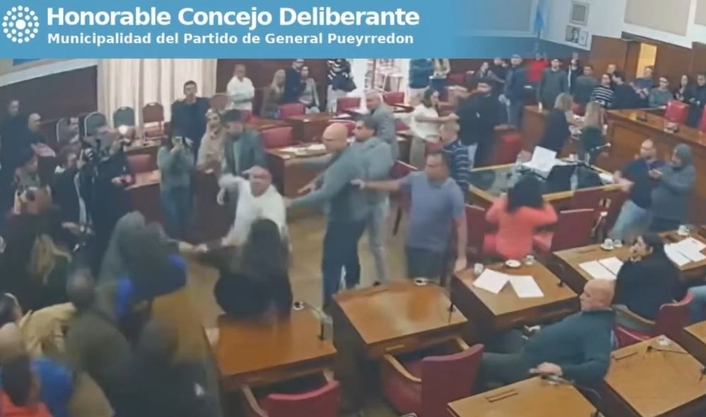 El Concejo Deliberante marplatense descontrolado. (Imagen TV)
