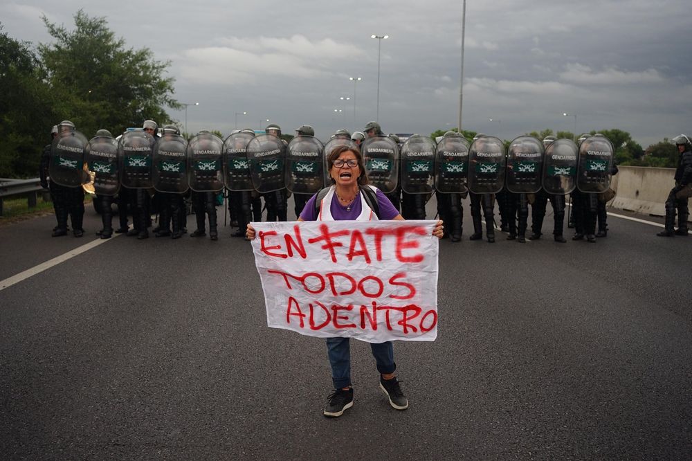 La protesta de Fate en la Panamericana. (Foto: Frente de Izquierda)