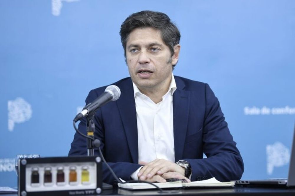 Kicillof, en la conferencia de prensa de ayer en Casa de Gobierno. (DIB)