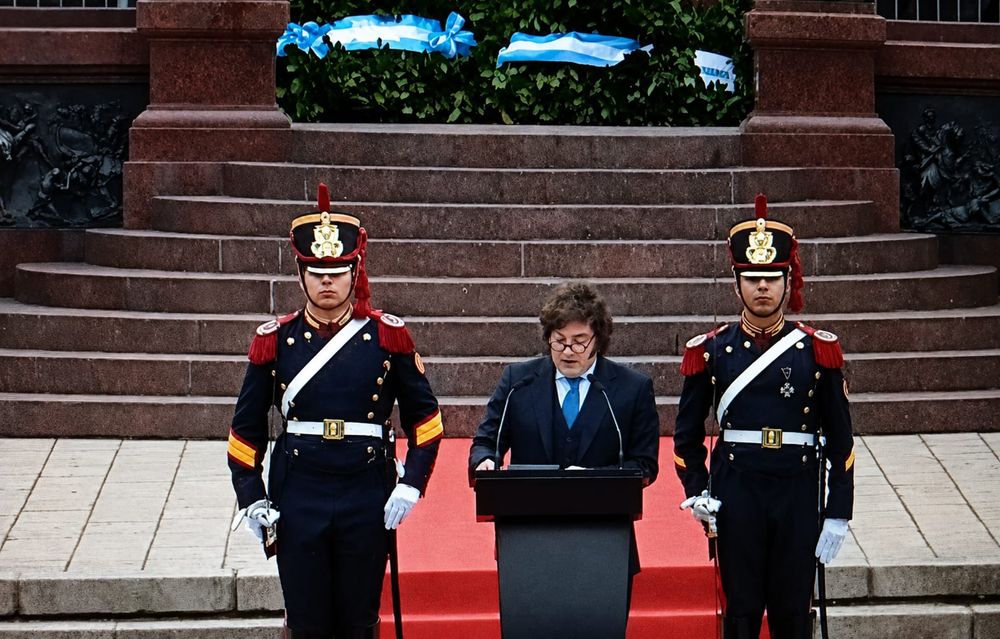 El presidente, Javier MIlei, encabezó el acto en homenaje al General San Martín, en el aniversario de su muerte.