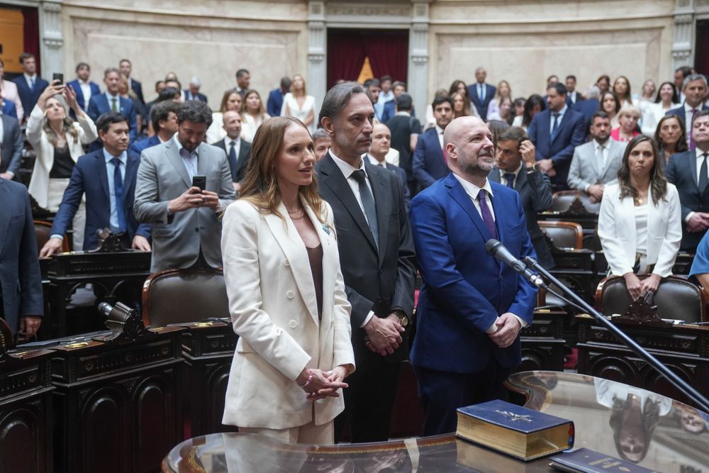 Juran diputados libertarios, entre ellos Sergio Tronco Figliuolo (centro).&nbsp;
