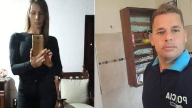 Imagen difundida a través de redes sociales por vecinos de General Belgrano de la mujer atacada a golpes y el confeso femicida, Nataniel Thierry Schouten. (Facebook)