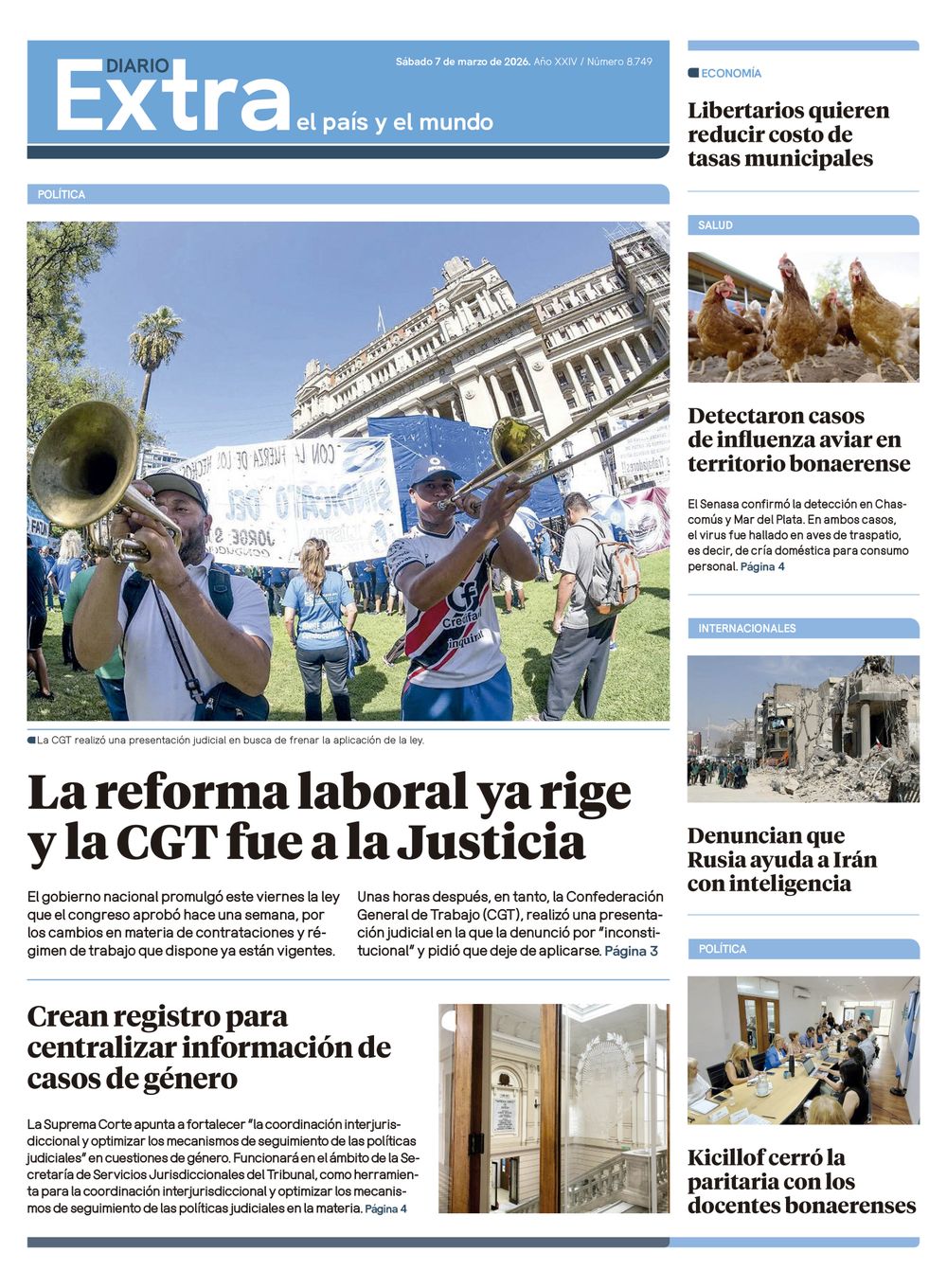 Tapa Diario Extra - 07-03