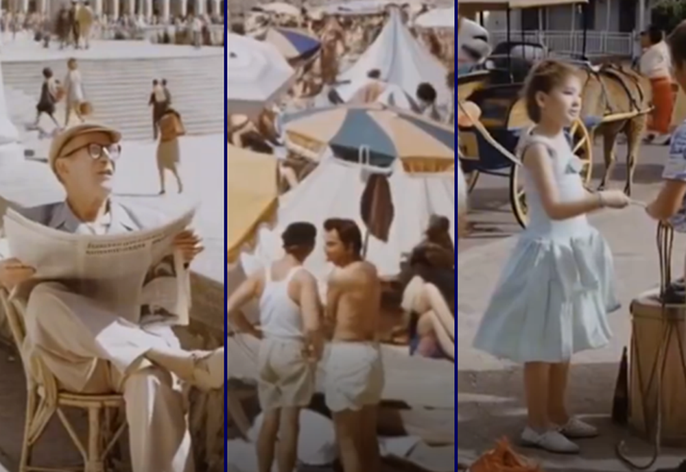 Imágenes del video editado con Inteligencia Artificial por Santiago Siri, a partir de fotos tomadas en Mar del Plata en 1958  por Dimitri Kessel para la revista Life.