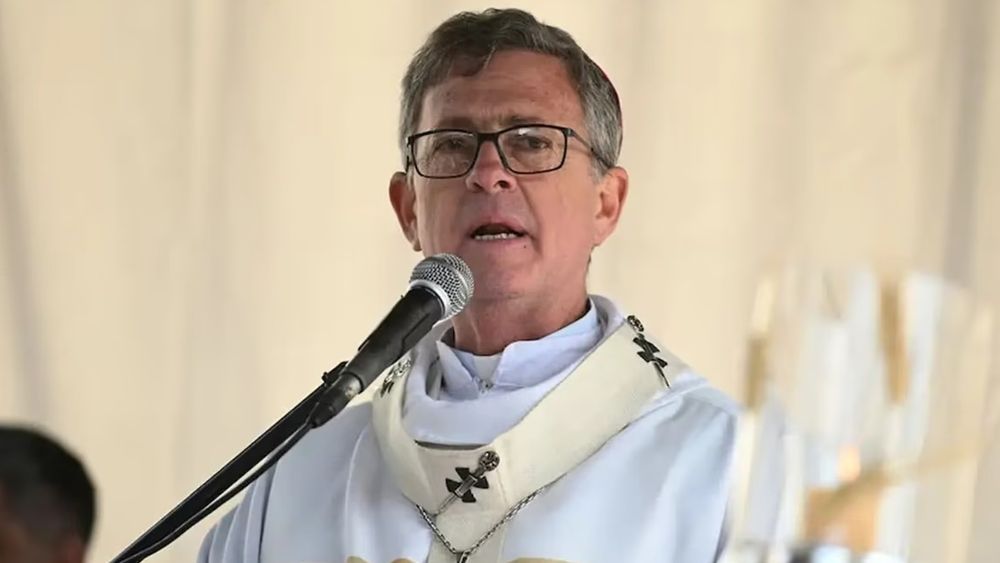 El arzobispo García Cuerva, durante la homilía de la misa central en Luján.