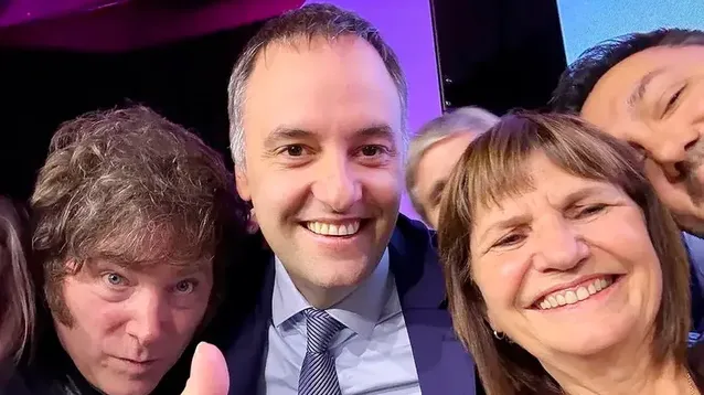 Milei, Adorni y Patricia Bullrich.&nbsp;