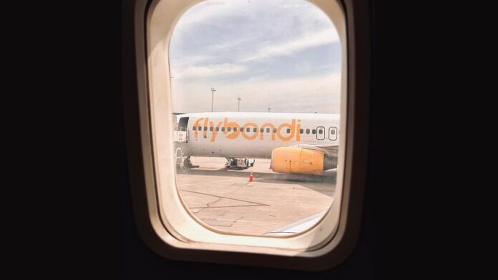 Un avión de la empresa Flybondi.