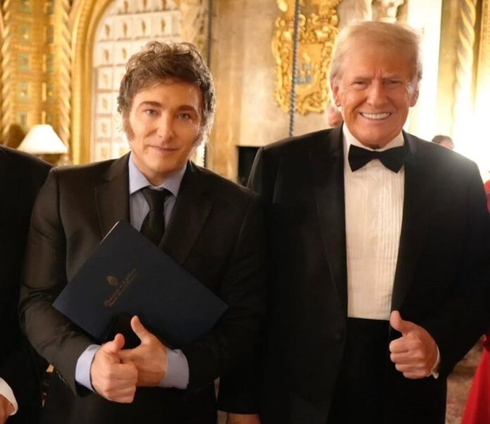 Javier Milei y Donald Trump en Mar-a-Lago. (Instagram @javiermilei)