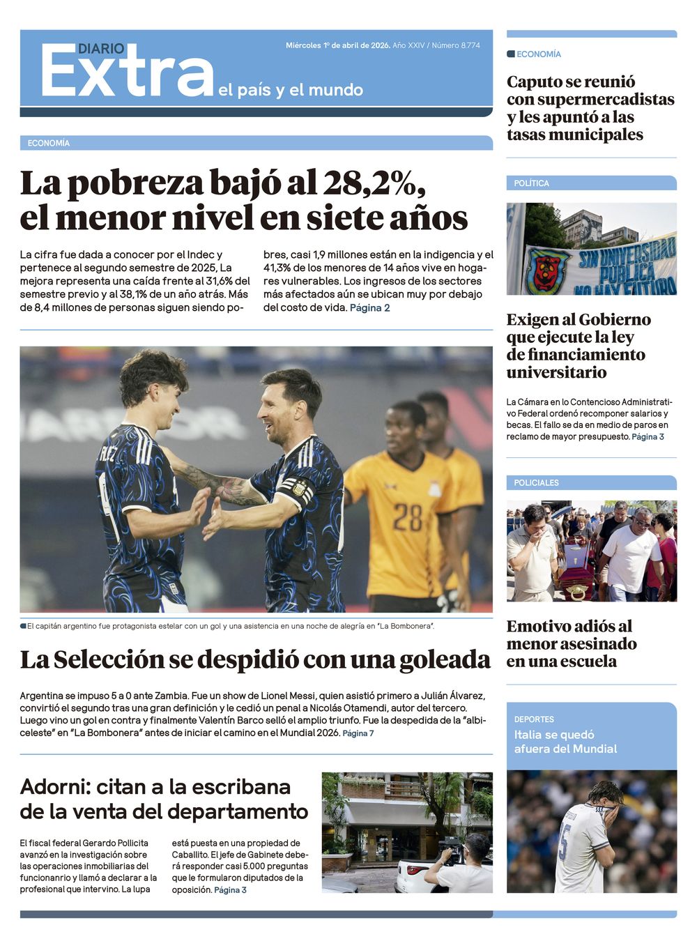 Tapa Diario Extra - 01-04