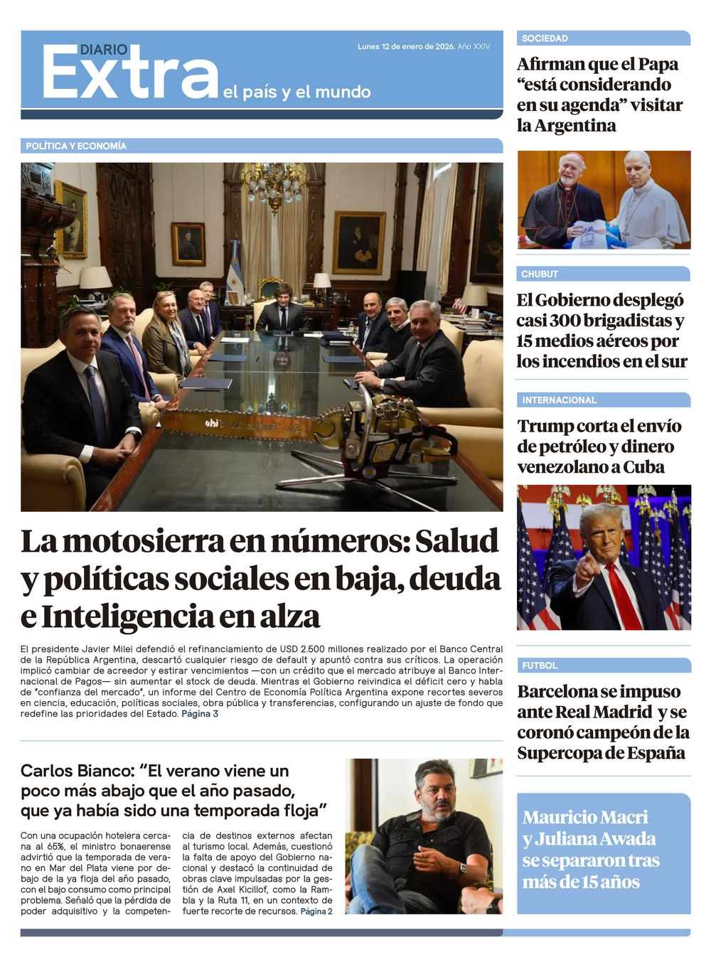 Tapa Diario Extra 12-01