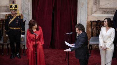 El presidente Javier Milei, el 10 de diciembre, asume ante el Congreso. - Xinhua -