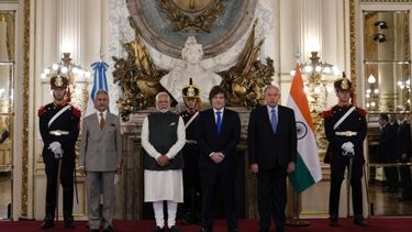 MIlei con su par Indio, Nadendra Mori, en la Casa Rosada. (Foto Prsidencia)