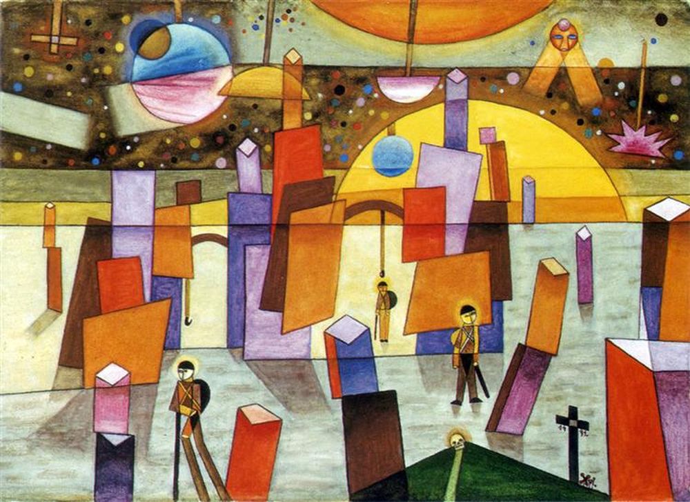 Palacio Umbría o Palacio Bria, la obra de Xul Solar que fue robada del Teatro Argentino de La Plata.