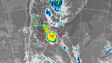 El sudoeste bonaerense, otra vez en alerta por la ocurrencia de tormentas fuertes. (Imagen de radar del SMN)
