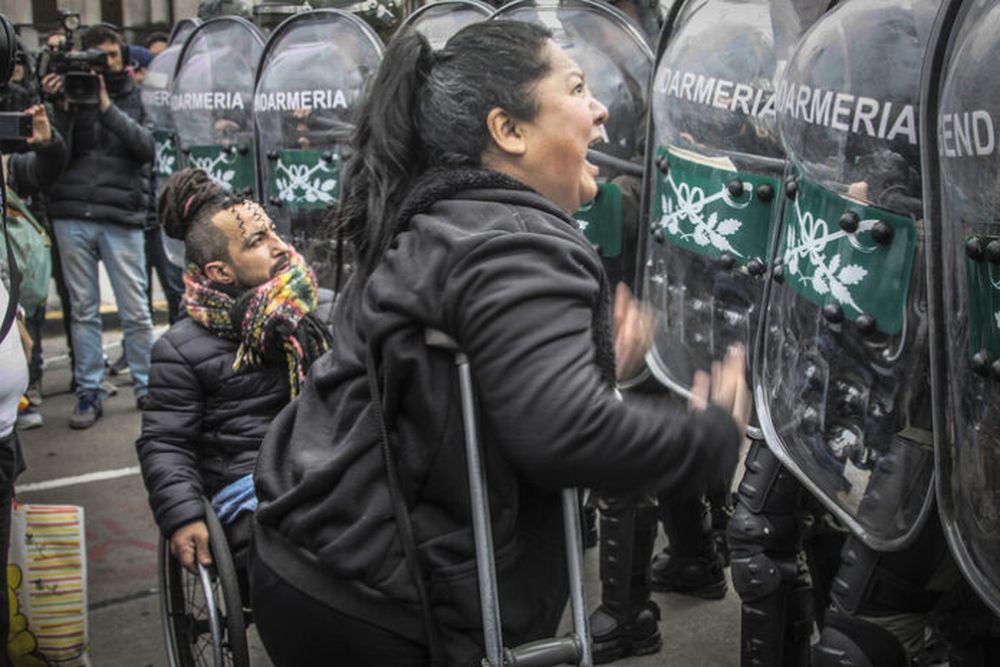 Un momento de la marcha en el Congreso.