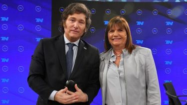 El presidente Javier Milei y la ministra de Seguridad, Patricia Bullrich.