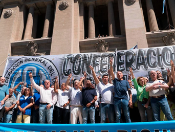 Una protesta de la CGT contra el Gobierno de Javier Milei.&nbsp;