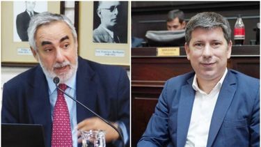 Los candidatos a conducir la UCR bonaerense, Miguel Fernández y Pablo Domenichini.