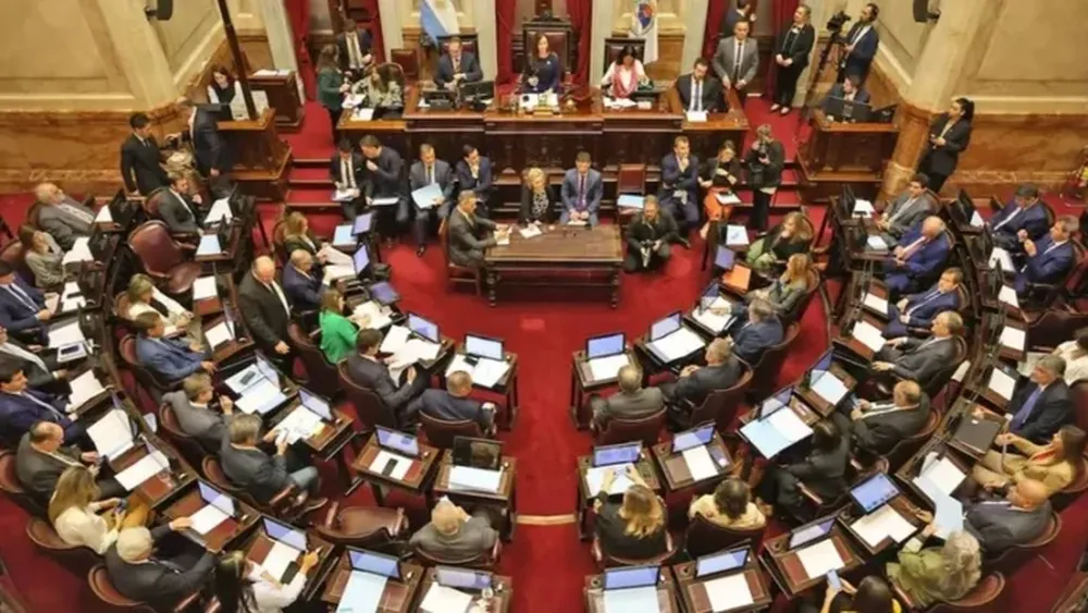 El Senado en el momento de la votación a viva voz. (DIB)