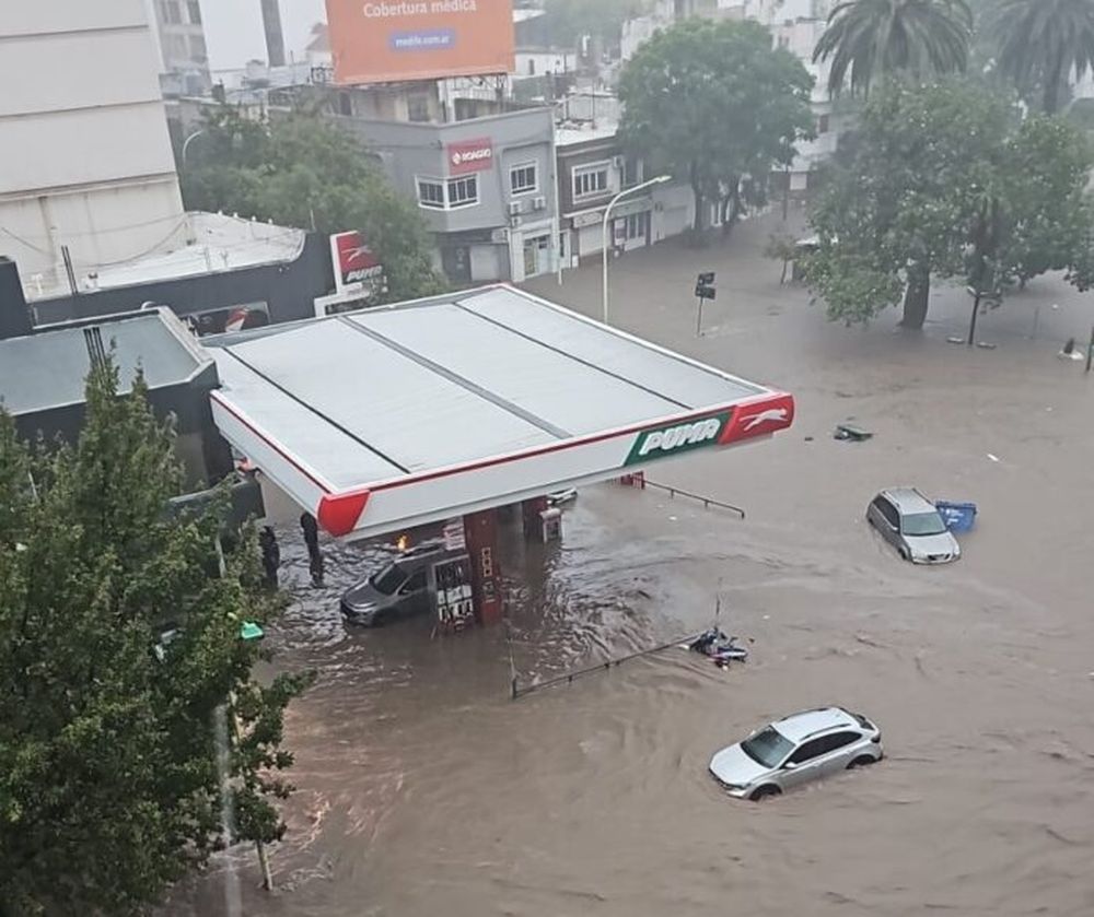 Bahía Blanca bajo agua. (Gentileza La Nueva)