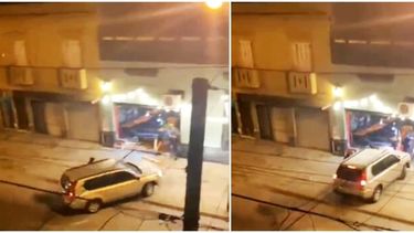 Secuencia del accionar y la furia del hombre al volante: acelerador y choque contra la vidriera, en reiteradas veces.