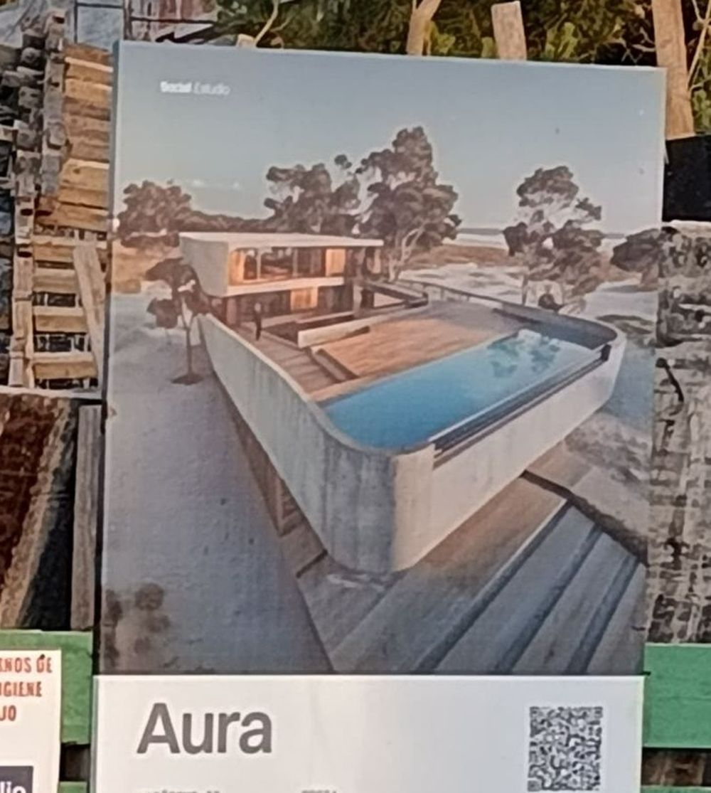 El render de la obra. La enorme casa a metros del mar iba a tener una piscina 