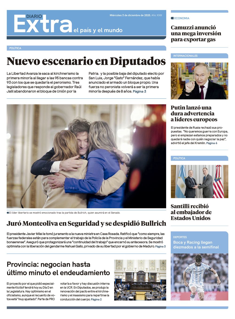 Tapa Diario Extra - 3-12