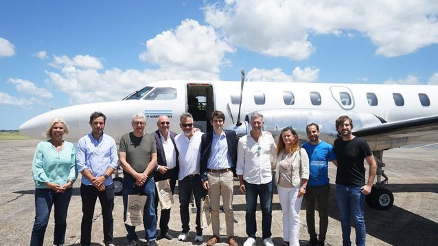 La llegada del vuelo a Villa Gesell.&nbsp;