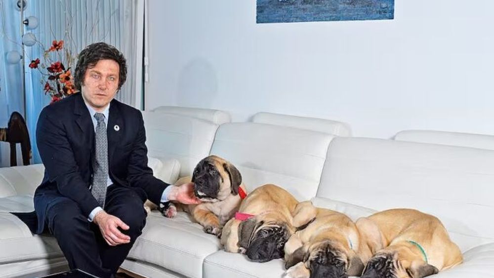Milei y sus perros en una foto de archivo. (Perfil)