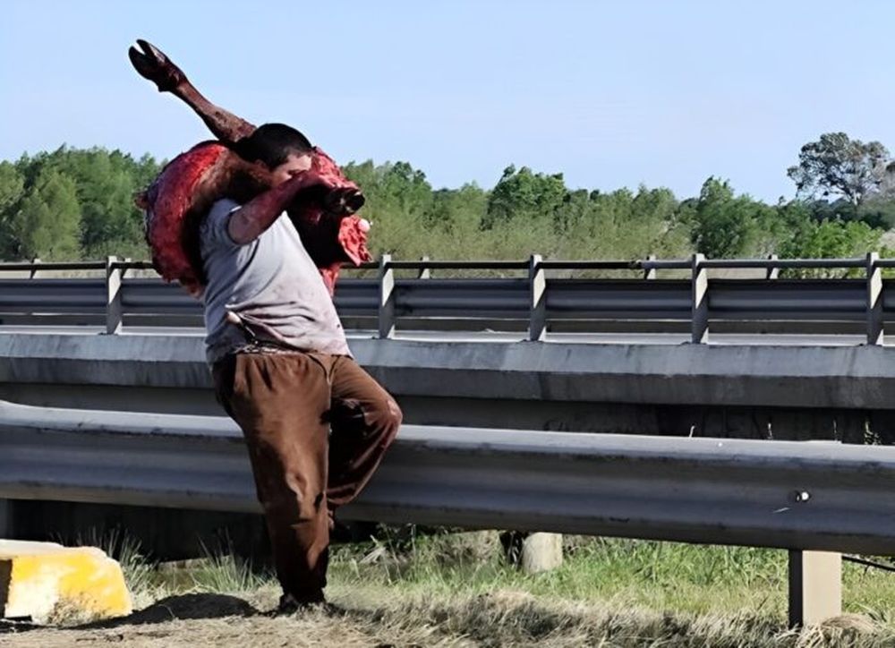 Un vecino se lleva a su casa un gran corte. (Semanario La Opinión – Captura de video)