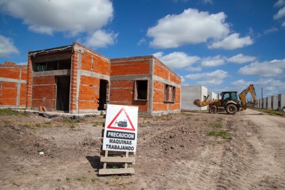Las viviendas en construcción en Guernica.