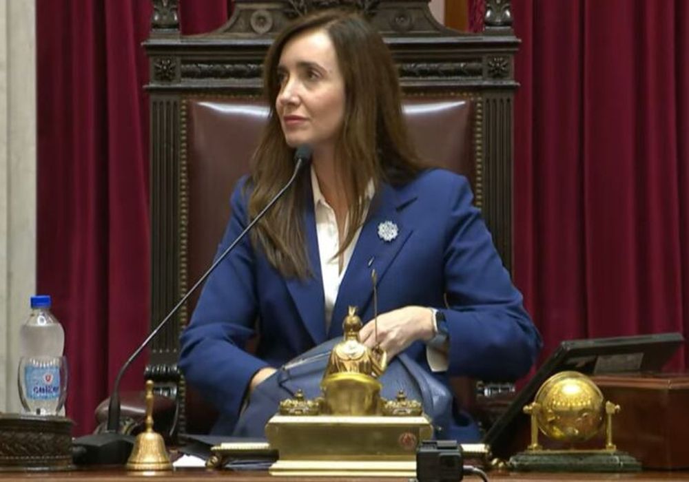 La vicepresidenta, Victoria Villarruel, en el Senado de la Nación.