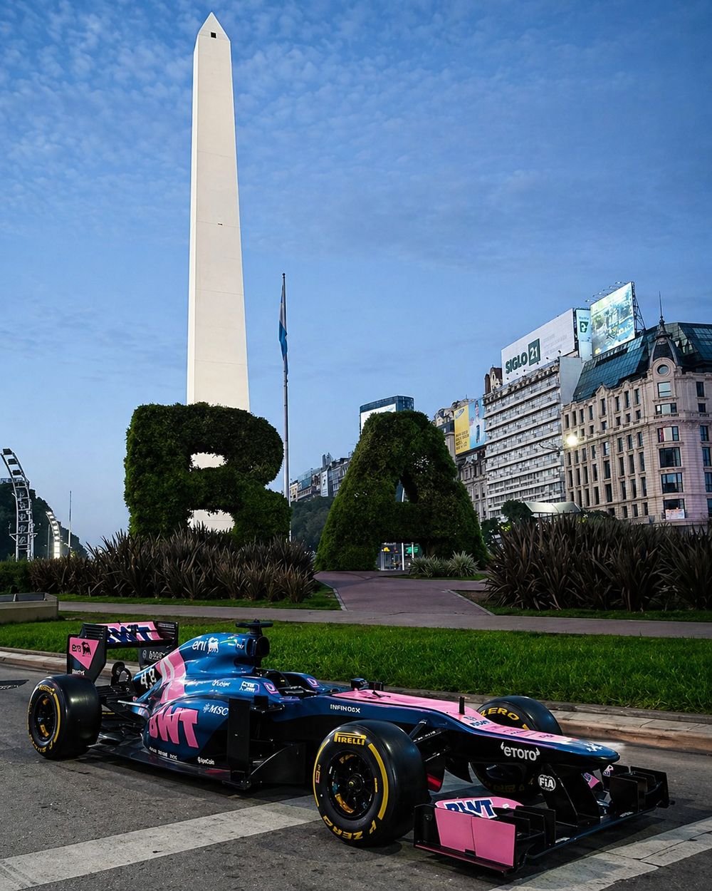 El Lotus E20 de Alpine con el que Franco Colapinto hará la exhibición.