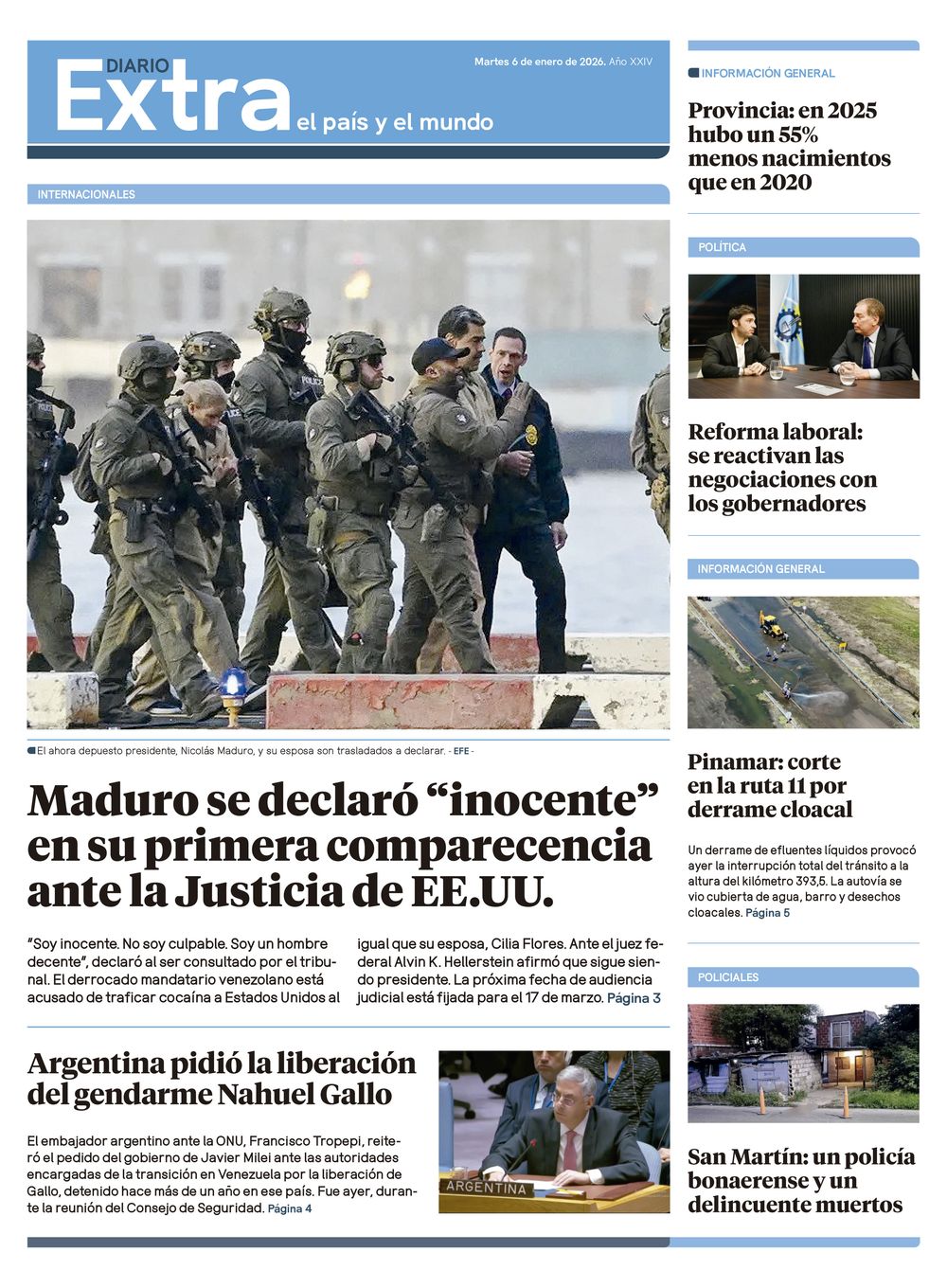 Tapa Diario Extra - 06-01