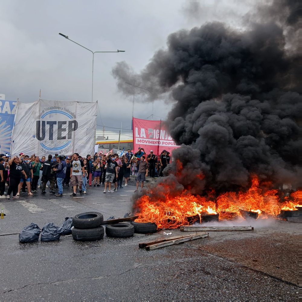Uno de los puntos de protesta, en el Puente Pueyrredón.&nbsp;