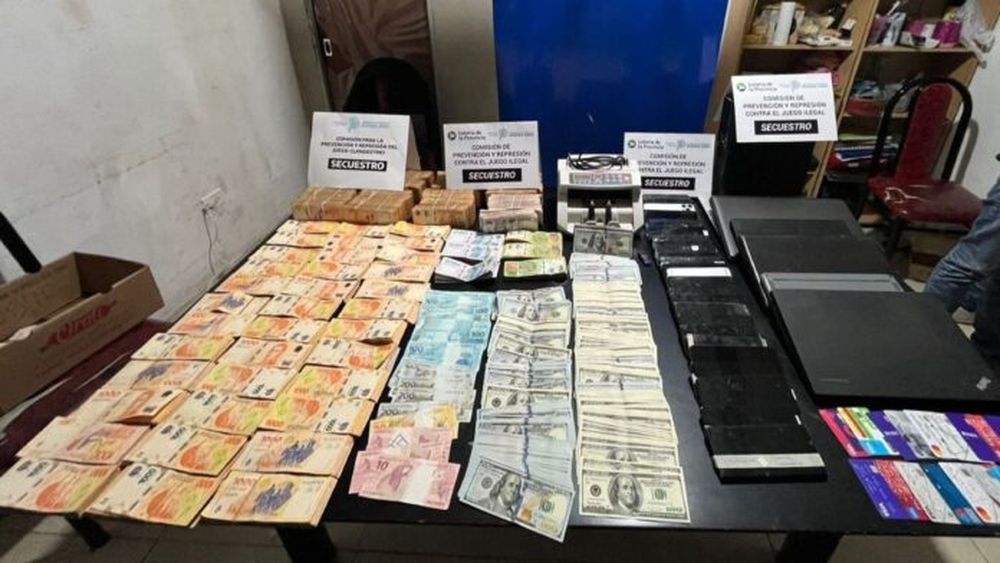 El botín incautado a partir del trabajo de Lotería de la Provincia.